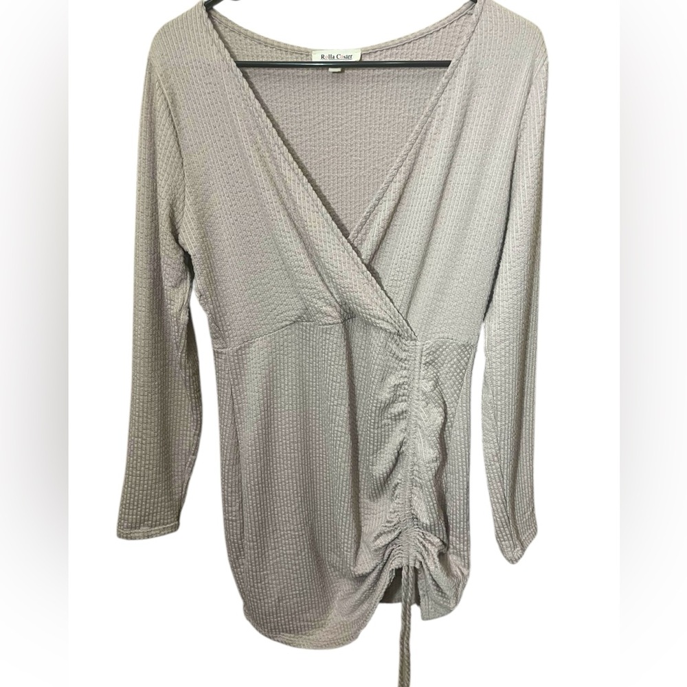 Rolla Coster- Long sleeve Ruched Above knee mini dress.